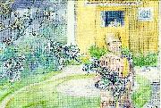 Carl Larsson appelblom-flicka vid appelblom painting